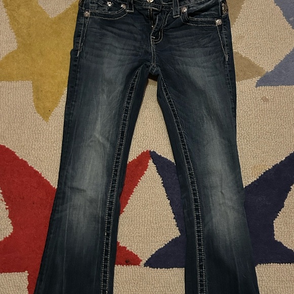 Miss Me Dark Blue Embellished Boot Cut Jeans - Picture 2 of 4